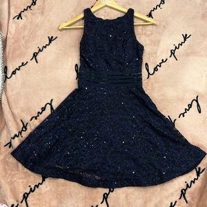 Speechless Juniors Navy Lace Halter Fit and Flare Size 0